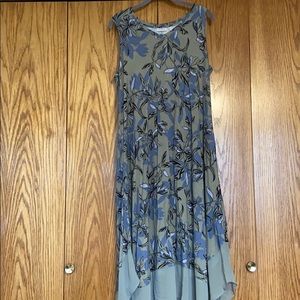 LOGO Knit Sleeveless Maxi Dress with Chiffon Trim